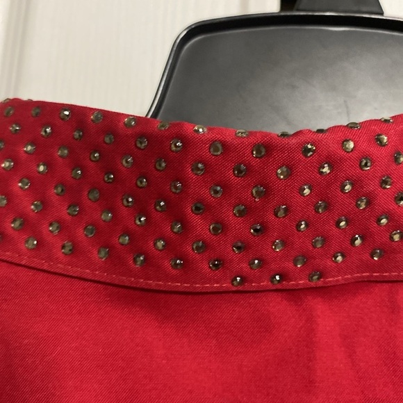 Cotton Chicos NWT Womens Button down shirt top rhinestone Collar size Large - Picture 10 of 14